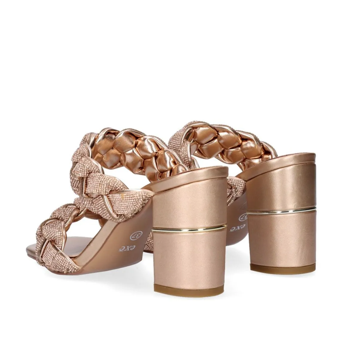 Sandalia Salto Baixo Helen-677 Champagne