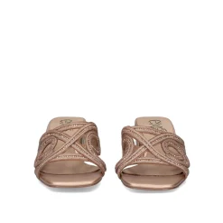 Sandalia Salto Baixo Isabel-599 Rosa-Dourado