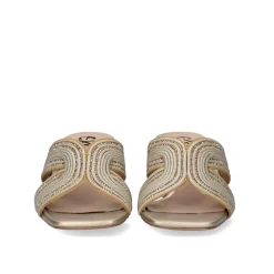 Sandalia Salto Baixo Isabel-590 Dourado