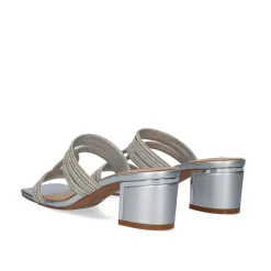Sandalia Salto Baixo Isabel-592 Silver