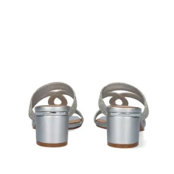 Sandalia Salto Baixo Isabel-592 Silver