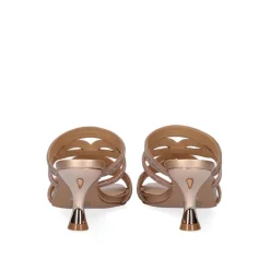 Sandalia Salto Baixo Jennifer-126 Rosa Dourado