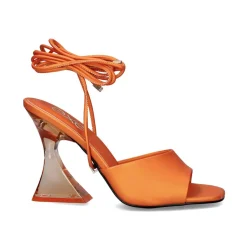 Sandalia Salto De Cristal-706 Laranja