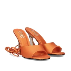 Sandalia Salto De Cristal-706 Laranja