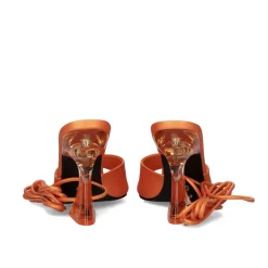 Sandalia Salto De Cristal-706 Laranja