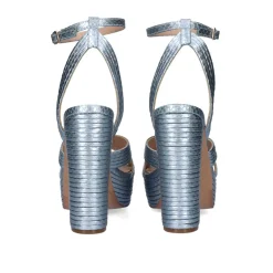 Sandalia Salto De Verao 2023 Ophelia-832 Snake Aqua