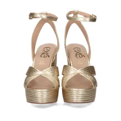Sandalia Salto Ophelia-832 Snake Dourado