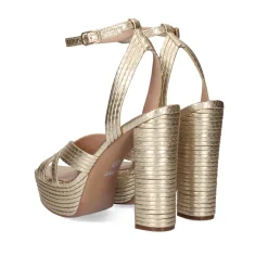 Sandalia Salto Ophelia-832 Snake Dourado