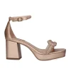 Sandalia Salto Verao 2023 Lina-220 Champanhe