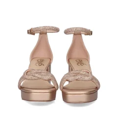 Sandalia Salto Verao 2023 Lina-220 Champanhe