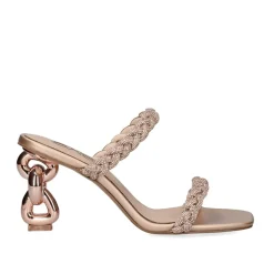 Sandalia Salto Verao-23 Dolly-848 Strass Ouro Rosa