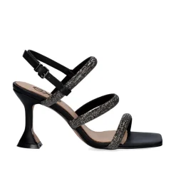 Sandalia 23V De Salto Exe Bianca-760 Strass Preta