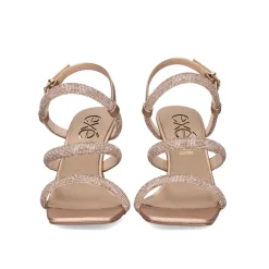 Sandalia 23V Exe Bianca-760 Strass Ouro Rosa