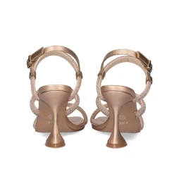 Sandalia 23V Exe Bianca-760 Strass Ouro Rosa