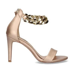 Sandálias Com Salto Rebeca-466 Champanhe