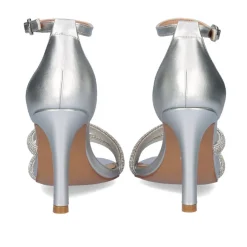 Sandálias Com Salto Rebeca-233 Prata