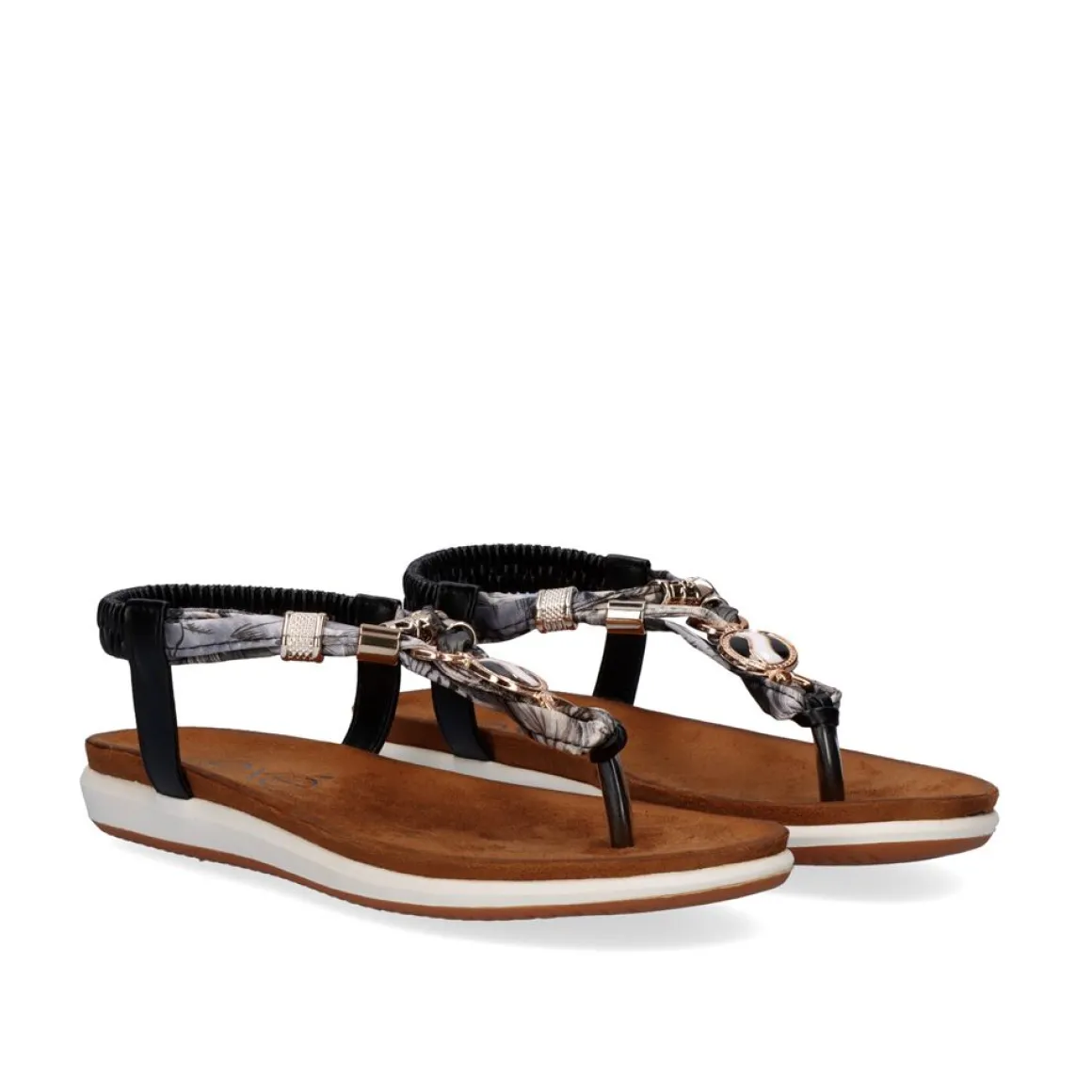 Sandálias De Dedo Liso F8043-4 Preta