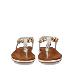 Sandálias De Dedo Plano F8043-32A Prata