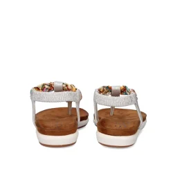 Sandálias De Dedo Plano F8043-32A Prata