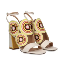 Sandálias De Salto Alto Com Detalhes Circulares Lucia-833 Ice