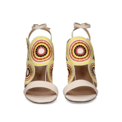 Sandálias De Salto Alto Com Detalhes Circulares Lucia-833 Ice