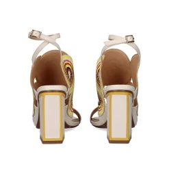 Sandálias De Salto Alto Com Detalhes Circulares Lucia-833 Ice