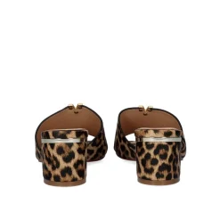 Sandálias De Salto Baixo Isabel-572 Leopardo