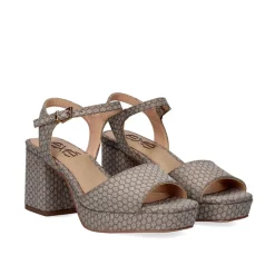 Sandálias De Salto De Ouro Brilhante Lina-501