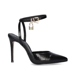 Sapato Calcanhar Jessica-673 Preto Snake