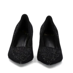 Sapato De Salao Tacao Lorena-200 Em Preto Brilhante