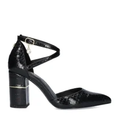 Sapato De Salto (>8 Cm) Exe Loreen-647 Cobra Preta