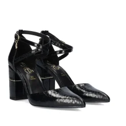 Sapato De Salto (>8 Cm) Exe Loreen-647 Cobra Preta