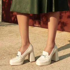 Sapato De Salto Alto Estilo Mocassim W2083-R3136 Cor Ice