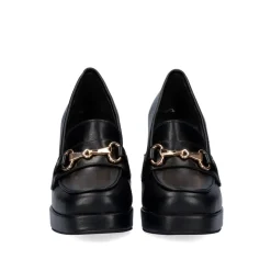 Sapato De Salto Alto Estilo Mocassim W2083-R3136 Cor Preta