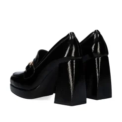 Sapato De Salto Alto Estilo Mocassim W2083-R3136 Cor Estilo Charol Black