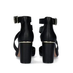 Sapato De Salto Quadrado Leslie-710 Em Preto