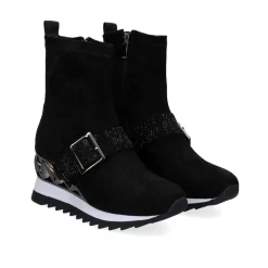 Sneaker Botin Com Cunha Y2327-H258 Em Preto