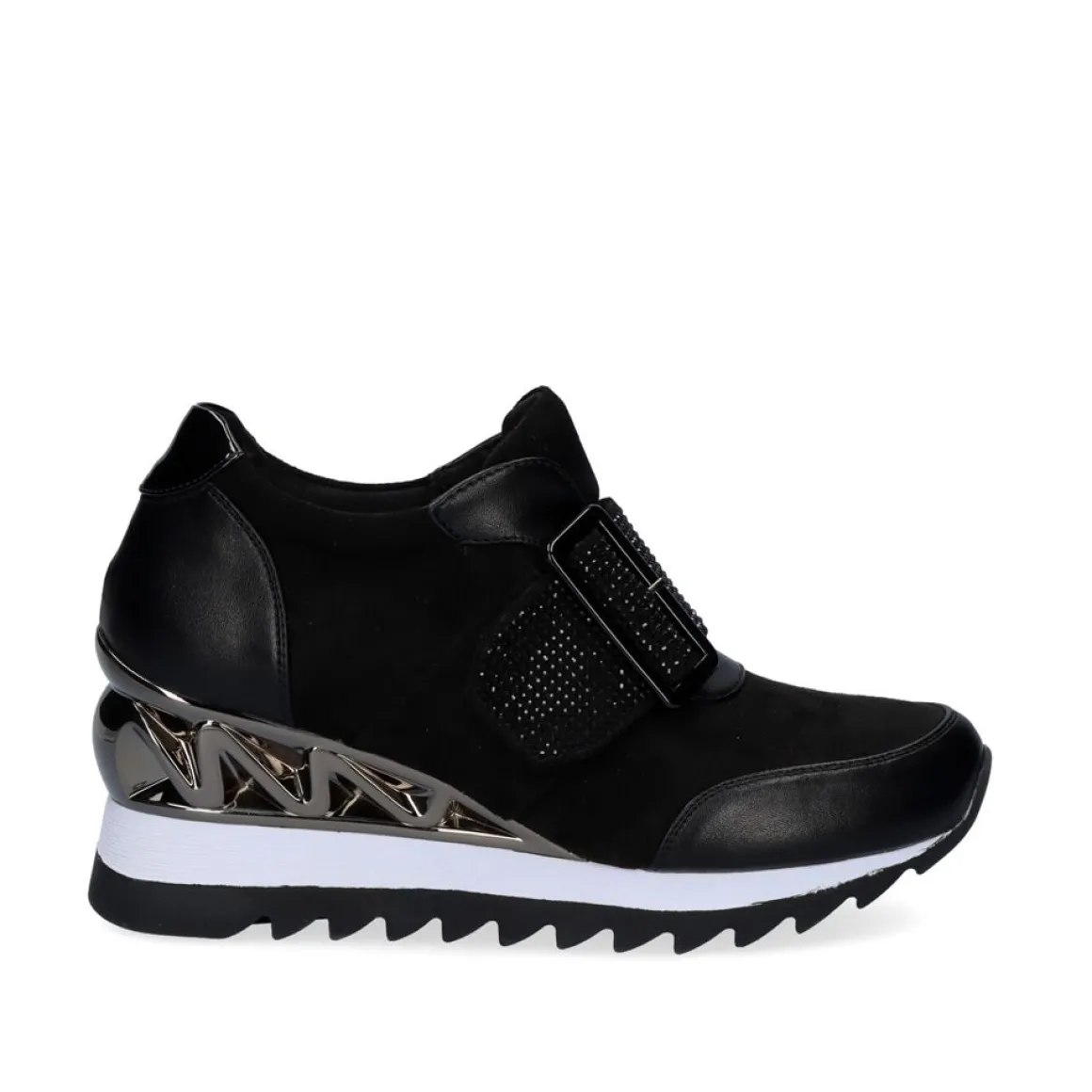 Sneaker Com Cunha Y2326-H273 Em Preto