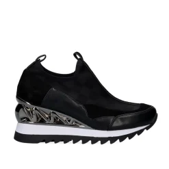 Sneaker Licra Com Cunha Y2326-H278 Em Preto