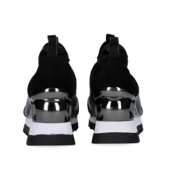 Sneaker Licra Com Cunha Y2326-H278 Em Preto