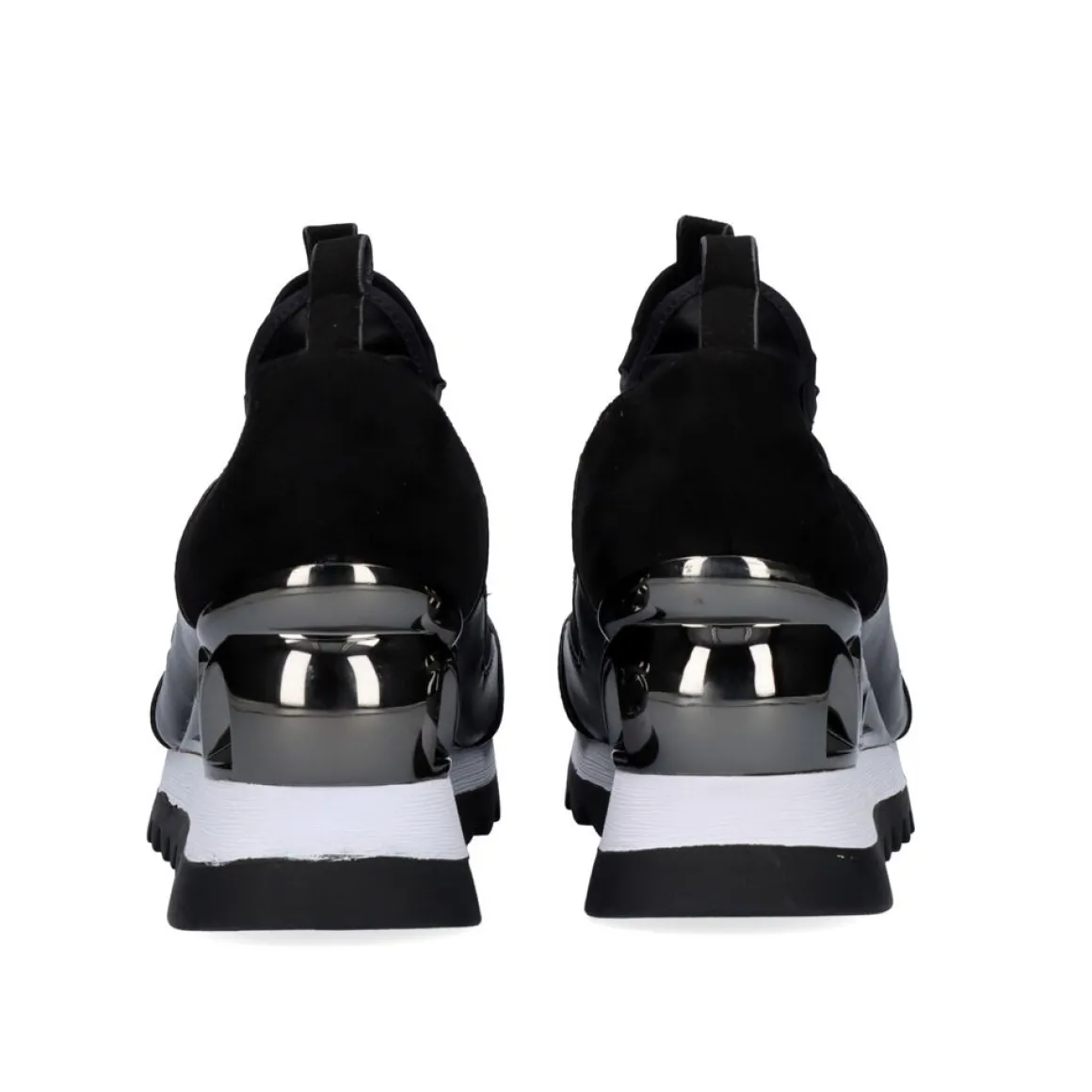 Sneaker Licra Com Cunha Y2326-H278 Em Preto