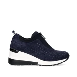 Sneaker Plataforma Azul Ex24 Com Brilhantes