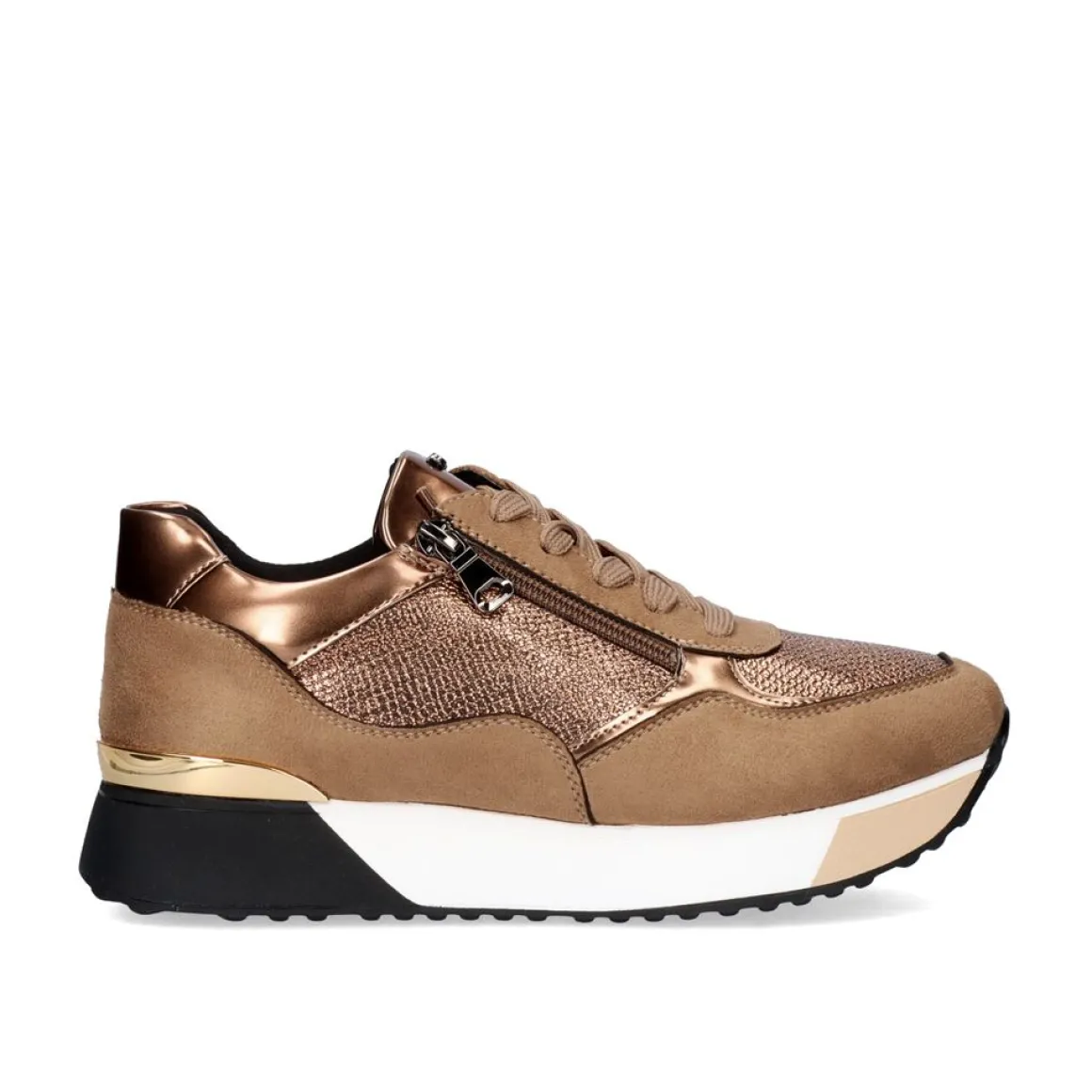 Sneaker Plataforma Ex39 Em Khaki