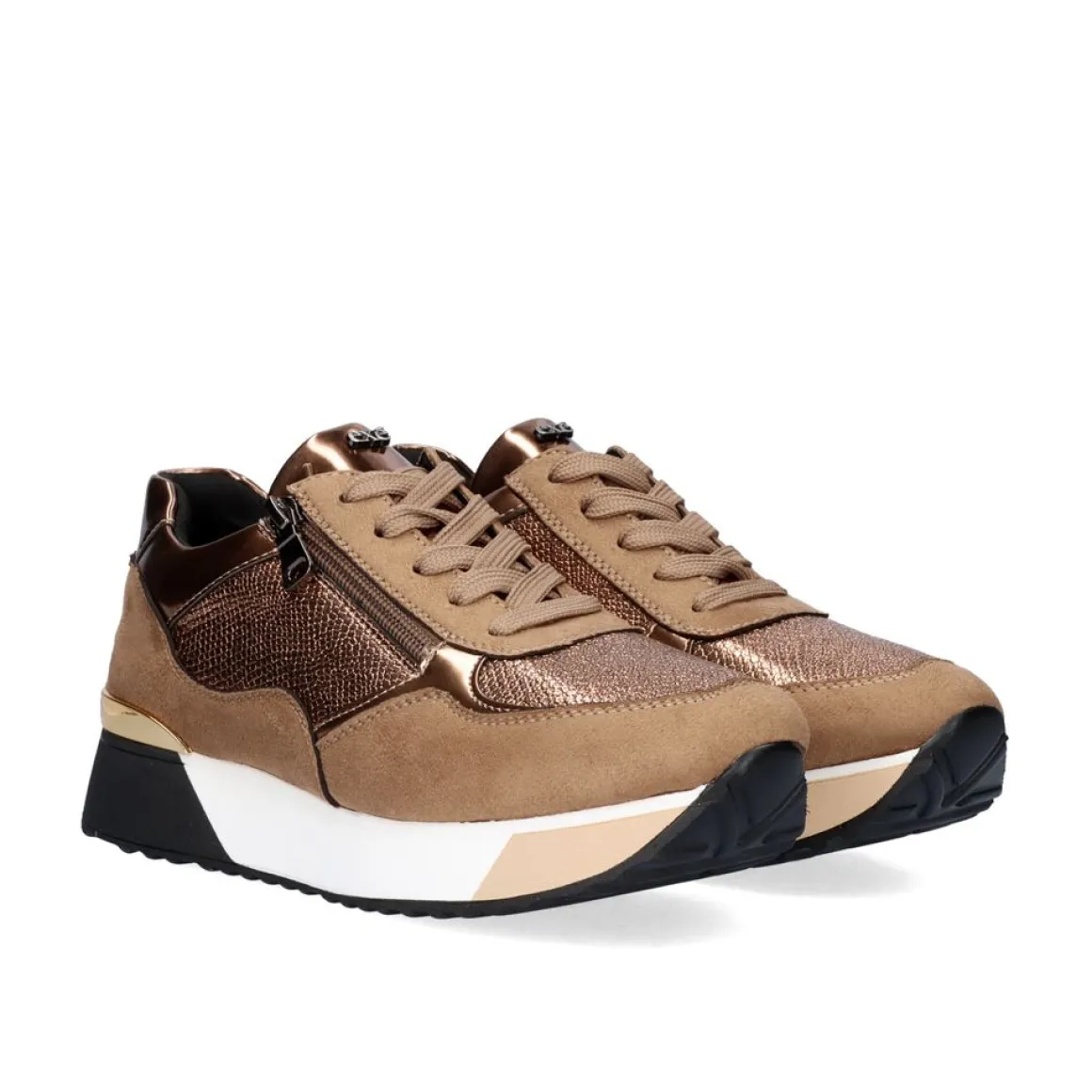 Sneaker Plataforma Ex39 Em Khaki