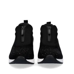 Sneaker Plataforma Ex24 Em Preto Ocn Brilhantes