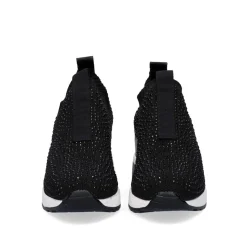 Sneaker Plataforma Ex22 Em Preto Com Brilhantes