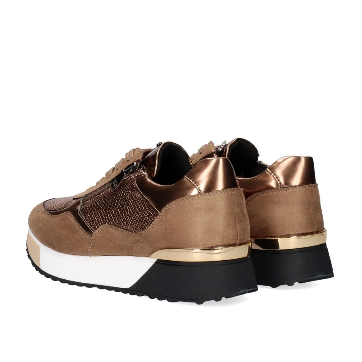 Sneaker Plataforma Ex39 Em Khaki