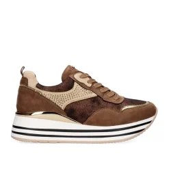 Sneaker Plataforma Rg2210B Em Bronze Brilhante