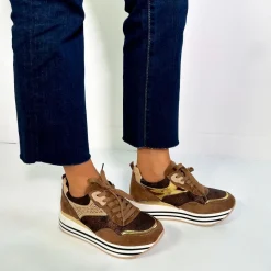 Sneaker Plataforma Rg2210B Em Bronze Brilhante