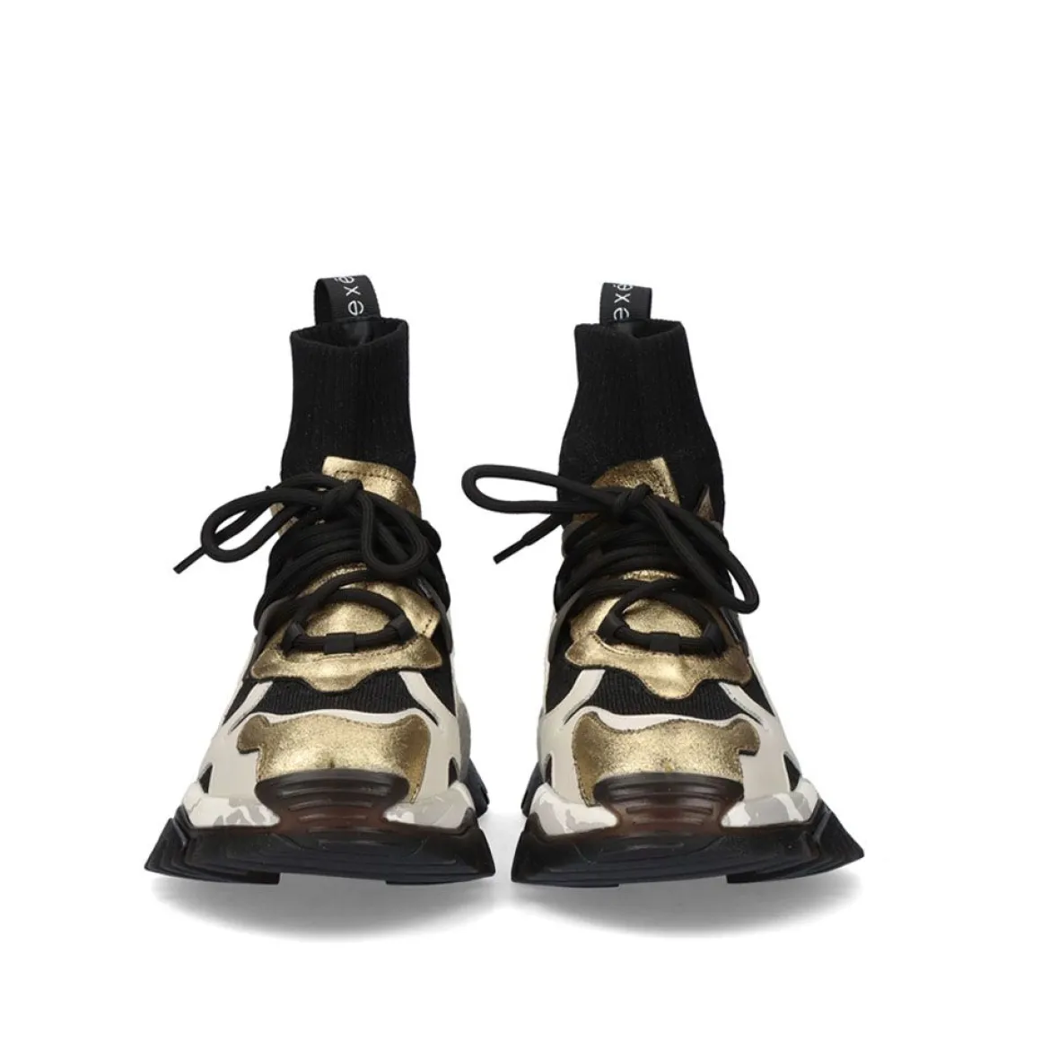 Tenis Exe Xy169-1 Couro Dourado